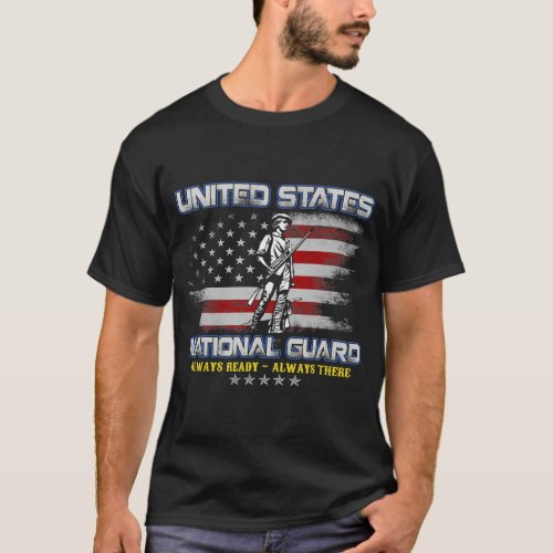 National Guard Veteran Always Ready American Flag  T_Shirt