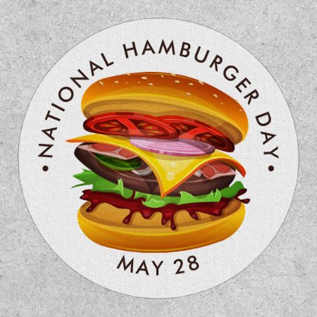 National Hamburger Day Button Patch