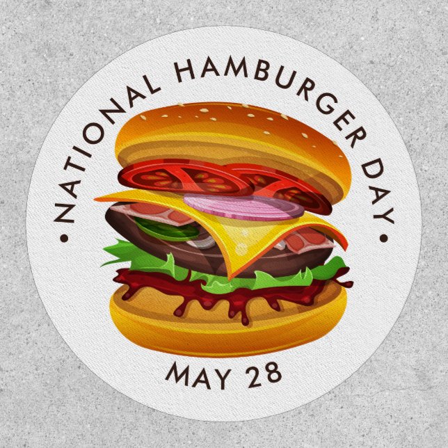 National Hamburger Day Button Patch (Front)