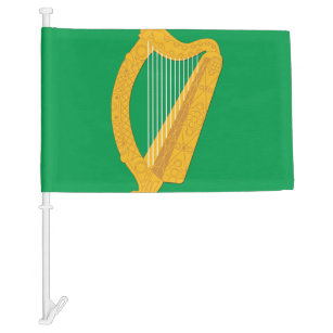 National Harp Symbol of Ireland on Green- Car Flag