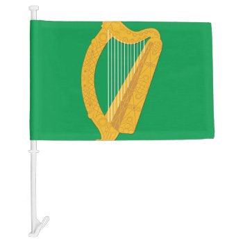 National Harp Symbol Of Ireland On Green- Car Flag by LilithDeAnu at Zazzle