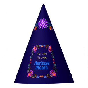 National Hispanic Heritage Birthday Colorful Flor Party Hat