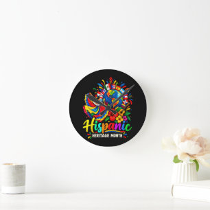 National Hispanic Heritage Month All Countries Round Clock