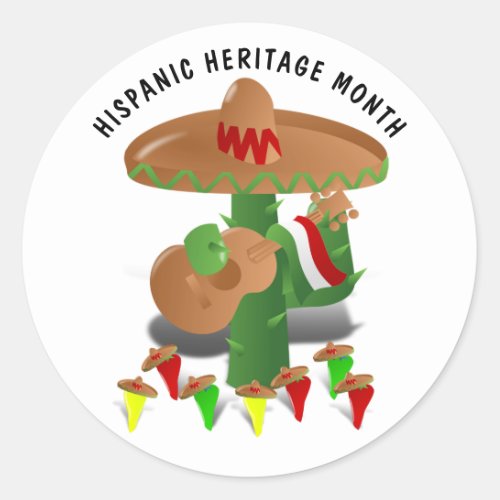 National Hispanic Heritage Month _ Cactus Classic Round Sticker