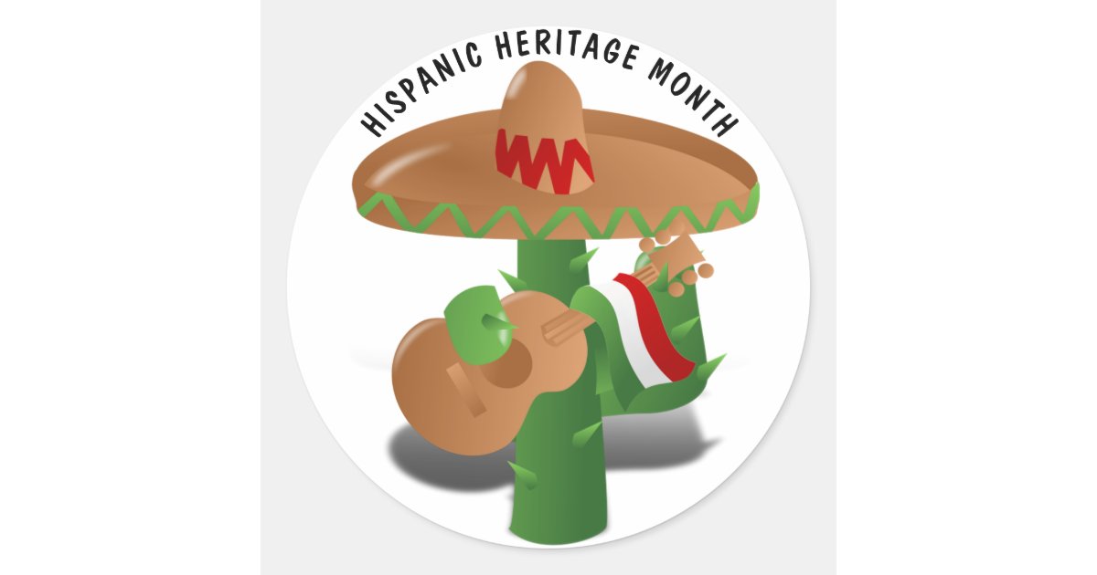 National Hispanic Heritage Month - Cactus Classic Round Sticker | Zazzle