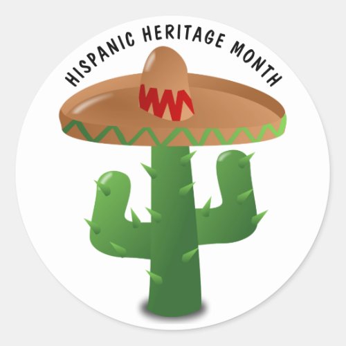 National Hispanic Heritage Month _ Cactus Classic Round Sticker