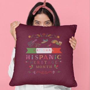 NATIONAL HISPANIC HERITAGE MONTH DESIGN THROW PILLOW
