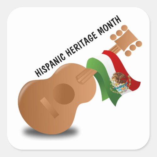 National Hispanic Heritage Month _ Guitar Square Sticker