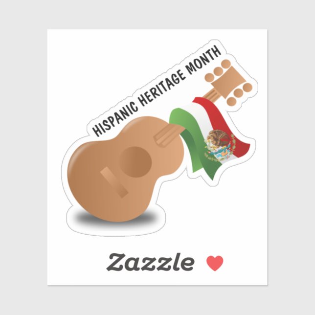 National Hispanic Heritage Month - Guitar Sticker (Sheet)