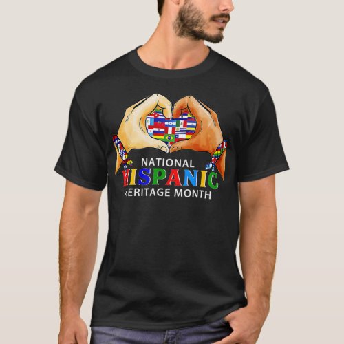 National Hispanic Heritage Month Hand Heart All Co T_Shirt