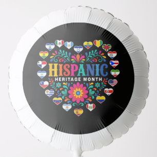 National Hispanic Heritage Month Heart Flags Balloon