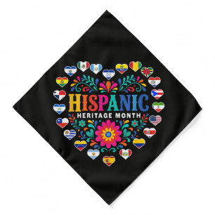National Hispanic Heritage Month Heart Flags Bandana