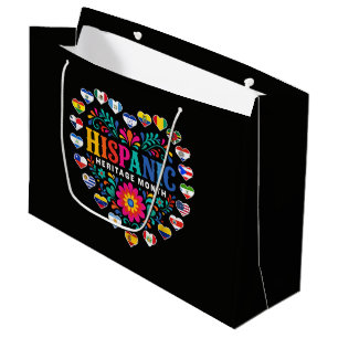 National Hispanic Heritage Month Heart Flags Large Gift Bag