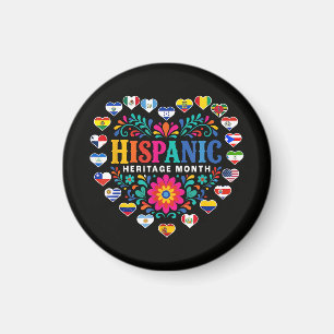 National Hispanic Heritage Month Heart Flags Magnet