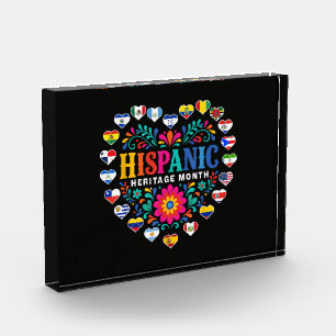 National Hispanic Heritage Month Heart Flags Photo Block