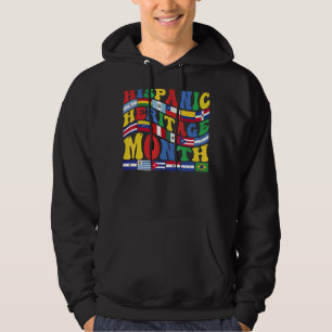 National Hispanic Heritage Month Latin Flags Messy Hoodie