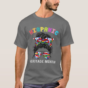 National Hispanic Heritage Month Latin Flags Messy T-Shirt