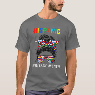 National Hispanic Heritage Month Latin Flags Messy T-Shirt