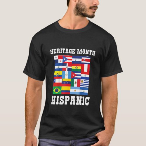 National Hispanic Heritage month Latino Countries  T_Shirt
