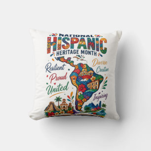 National Hispanic Heritage Month – Resilient, Prou Throw Pillow