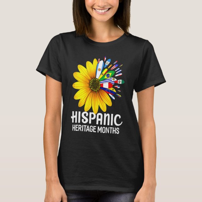 National Hispanic Heritage Month Sunflower Countri T-Shirt (Front)