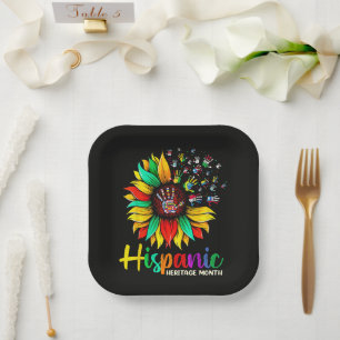 National Hispanic Heritage Month Sunflower Paper Plates