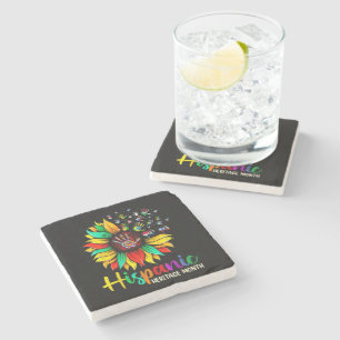 National Hispanic Heritage Month Sunflower Stone Coaster