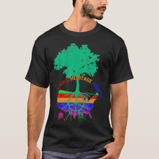 National Hispanic Heritage Month Tree Roots Peace  T-Shirt