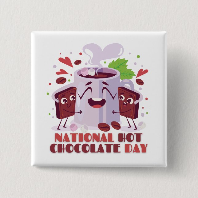 National Hot Chocolate Day - 31 January Button (Front)