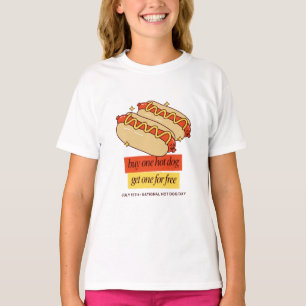 National Hot Dog Day Retro Food Art T-Shirt