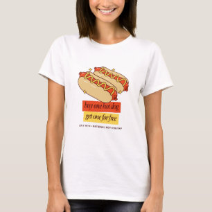 National Hot Dog Day Retro Food Art T-Shirt