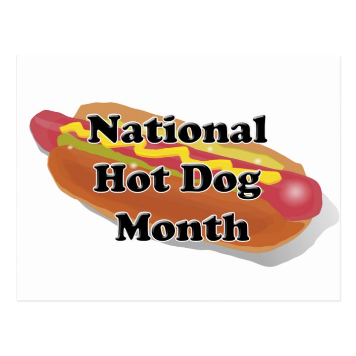 National Hot Dog Month Postcard | Zazzle.com