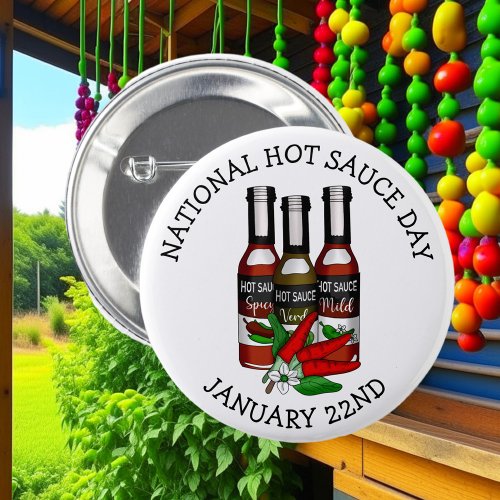 National Hot Sauce Day  January 22nd  Button