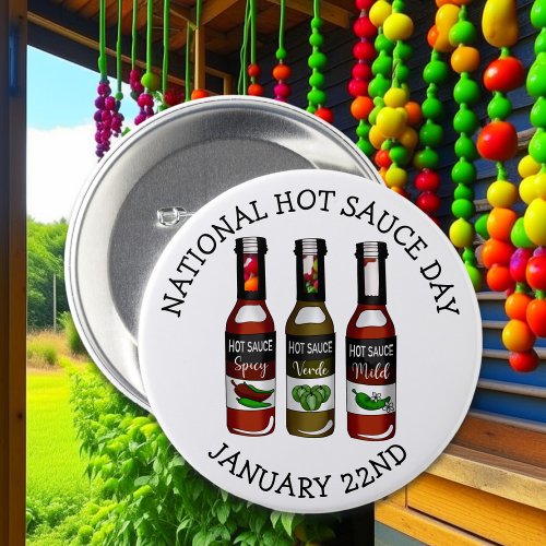 National Hot Sauce Day  January 22nd  Button