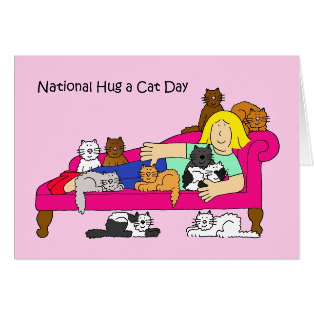 National Hug Your Cat Day June 4th Cards (Front Horizontal)