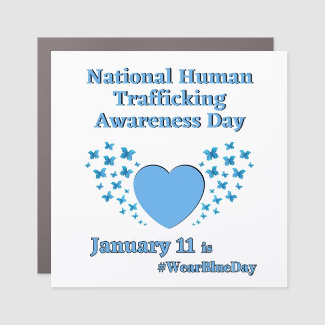 National Human Trafficking Awareness Day WearBlue  Car Magnet (Front)