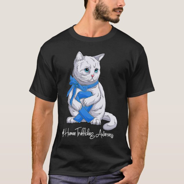 National Human Trafficking Awareness Month Blue Ri T-Shirt (Front)