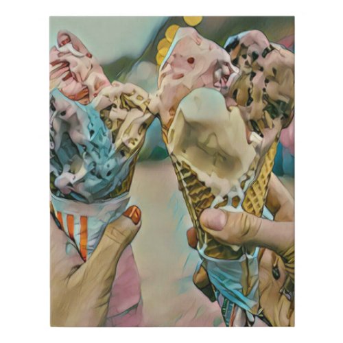 National Ice Cream Day Gift Faux Canvas Print