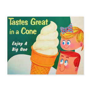 National Ice Cream Day Retro Style Postcard