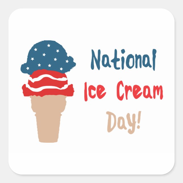National Ice Cream Day Square Sticker (Front)