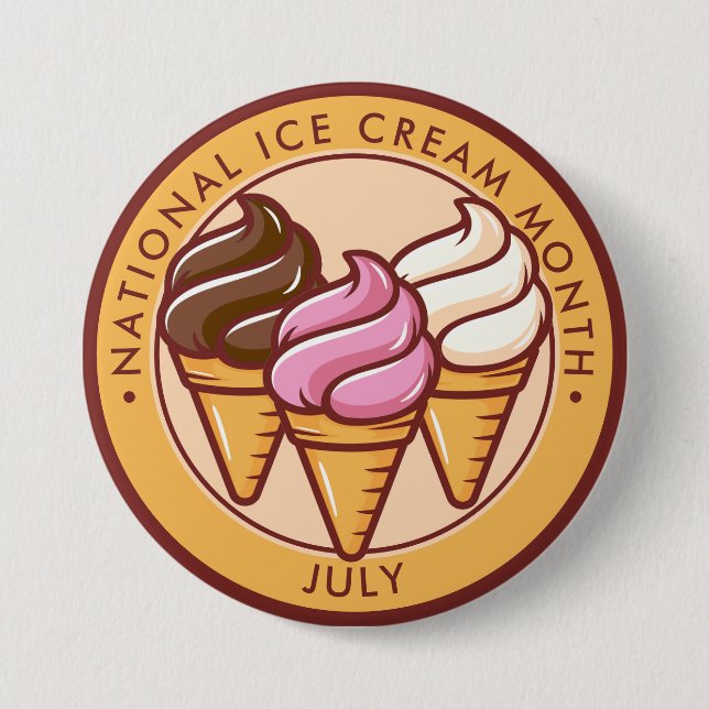 National Ice Cream Month Button (Front)