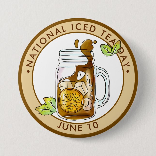 National Iced Tea Day Button (Front)
