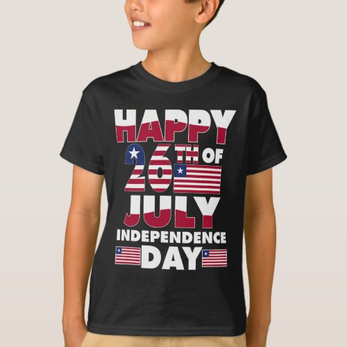 National Independence Day Love Liberia Flag July 2 T_Shirt