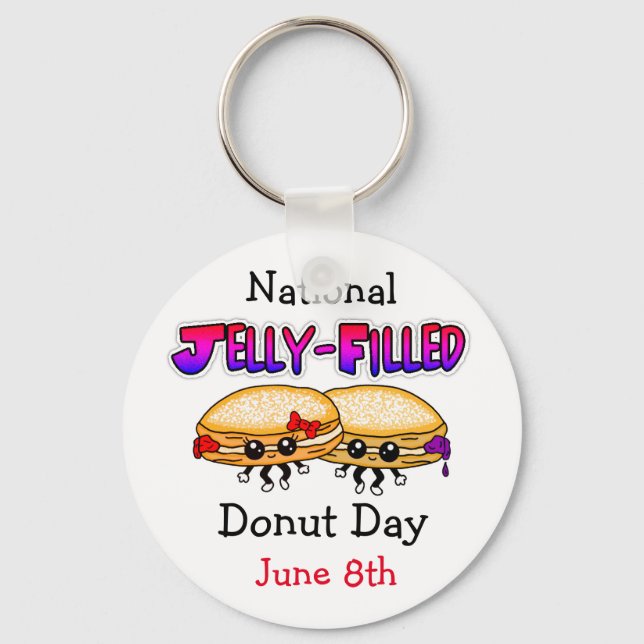National Jelly-Filled Donut Day Keychain (Front)