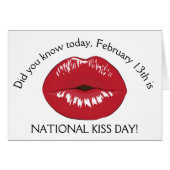 National Kiss Day February 13th Holiday Card (Front Horizontal)