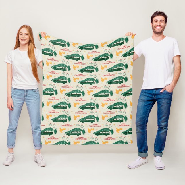 National Lampoon Christmas Tree on Car Pattern Fleece Blanket (In Situ)