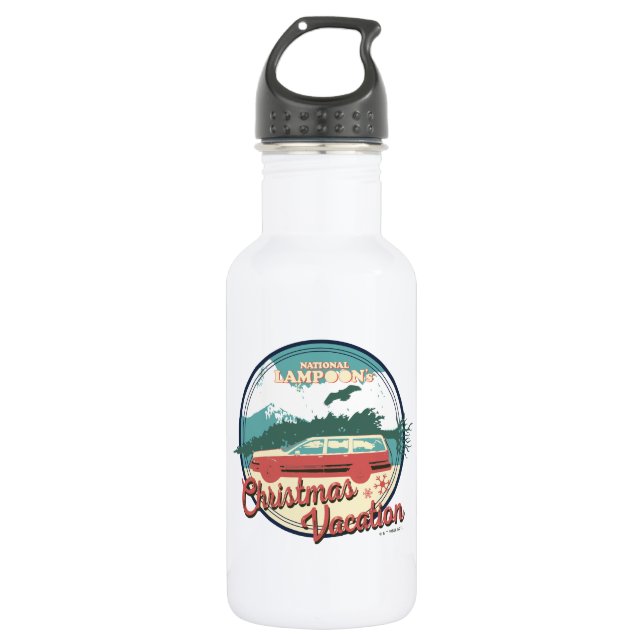 National Lampoon's Christmas Vacation Badge Stainless Steel Water Bottle (Front)