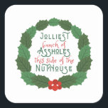 National Lampoon's Christmas Vacation in wreath  Square Sticker<br><div class="desc">National Lampoon's Christmas Vacation in wreath</div>
