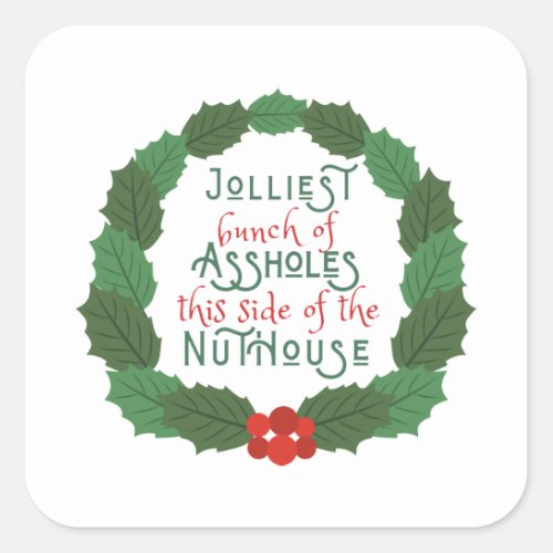 National Lampoons Christmas Vacation in wreath  Square Sticker