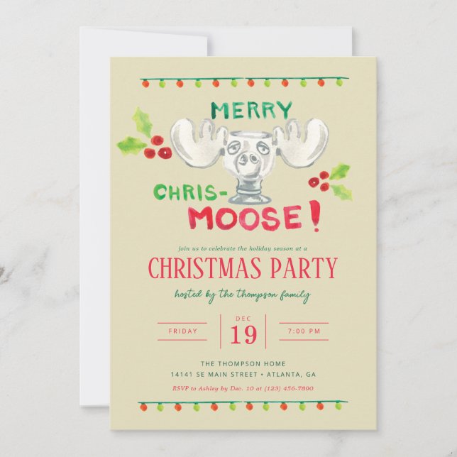 National Lampoon's Merry Chris-Moose Party Invitation (Front)